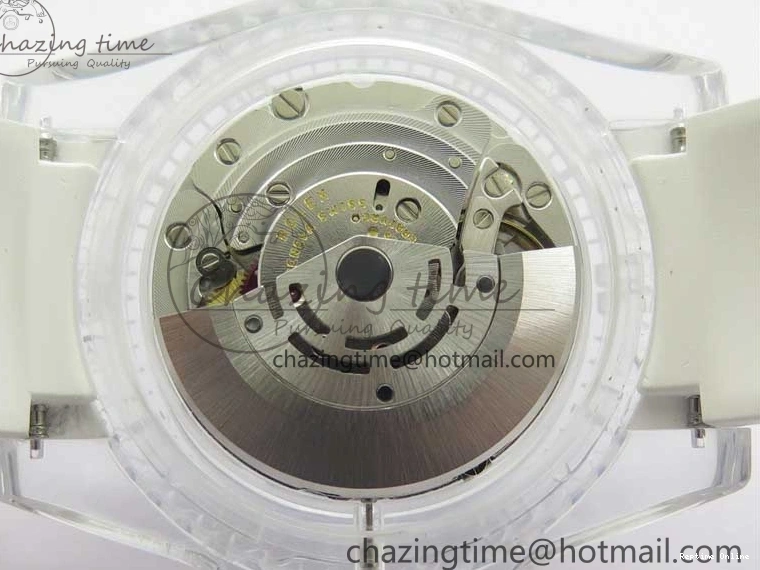 0112 Submariner Phantomlab Transparent KZF Best Edition Black Dial on White Rubber Strap VR StreetReady 2567